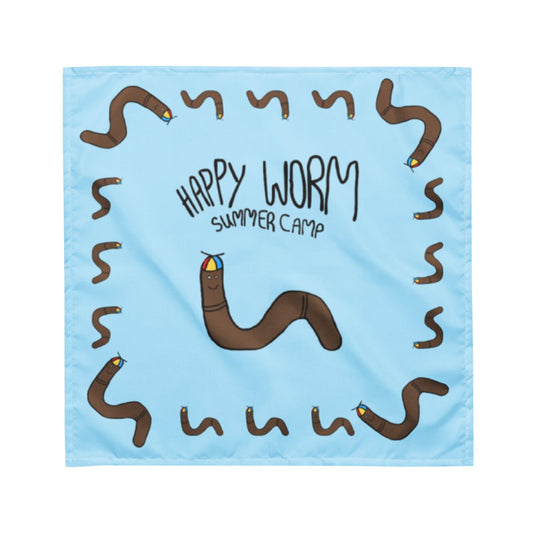 Happy Worm Summer Camp Bandana - Dewdrop