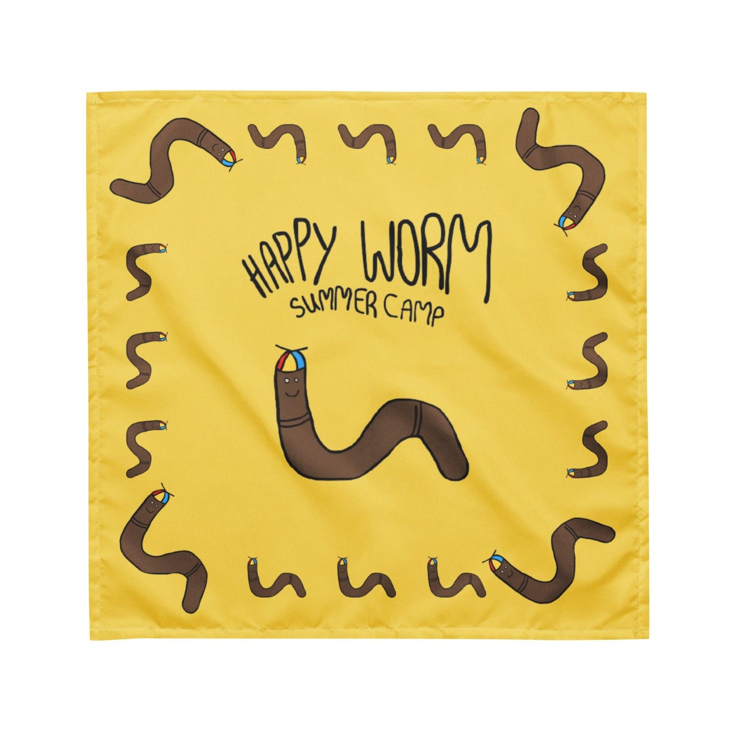 Happy Worm Summer Camp Bandana - Sunshine