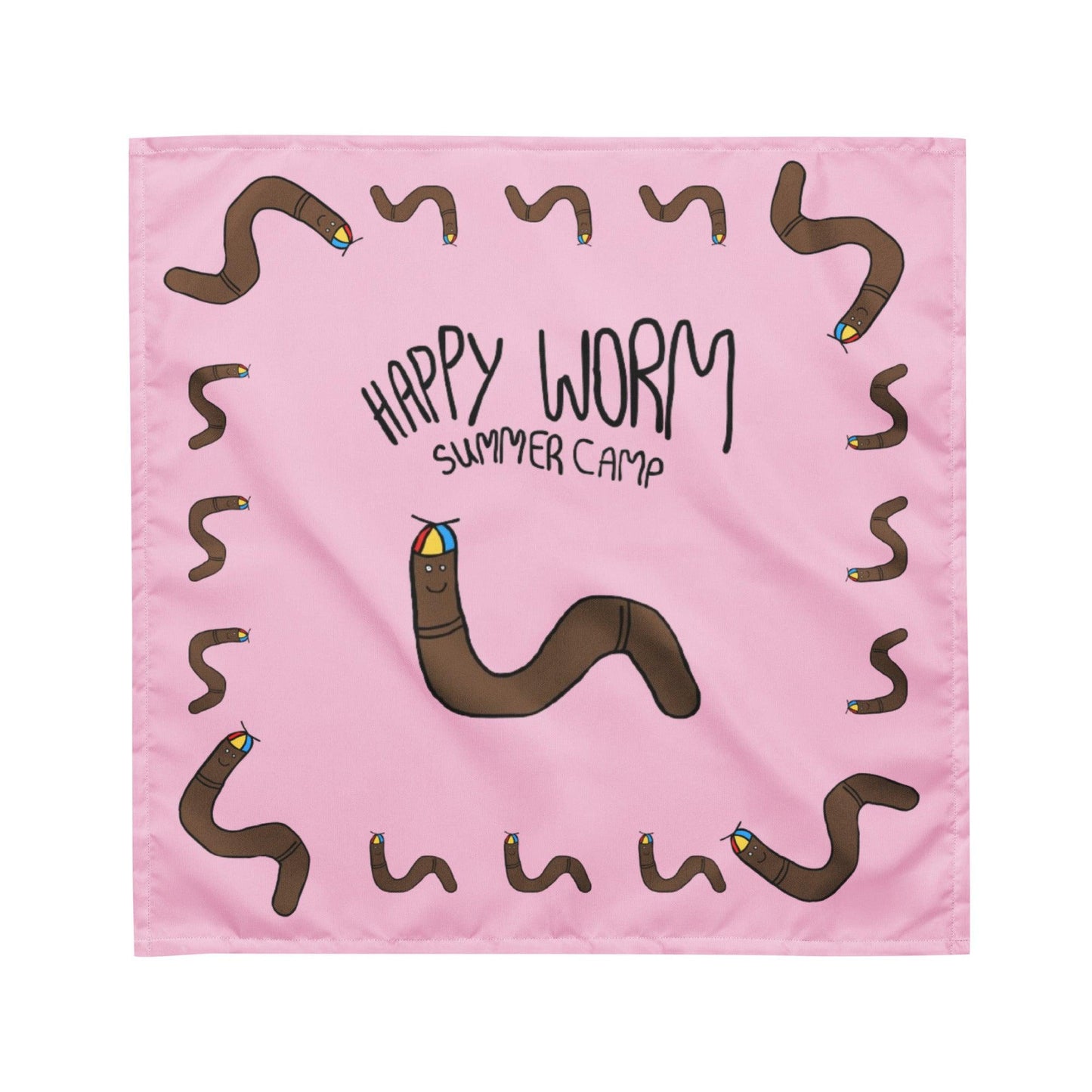 Happy Worm Summer Camp Bandana - Bubblegum