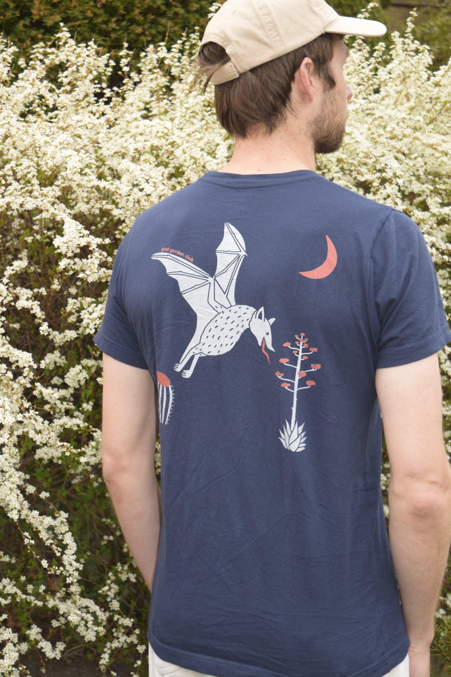 Nocturnal Bat Tee | Midnight Blue