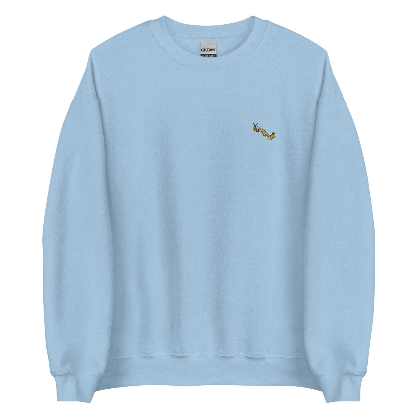 Monarch Caterpillar Embroidered Sweatshirt | Baby Blue